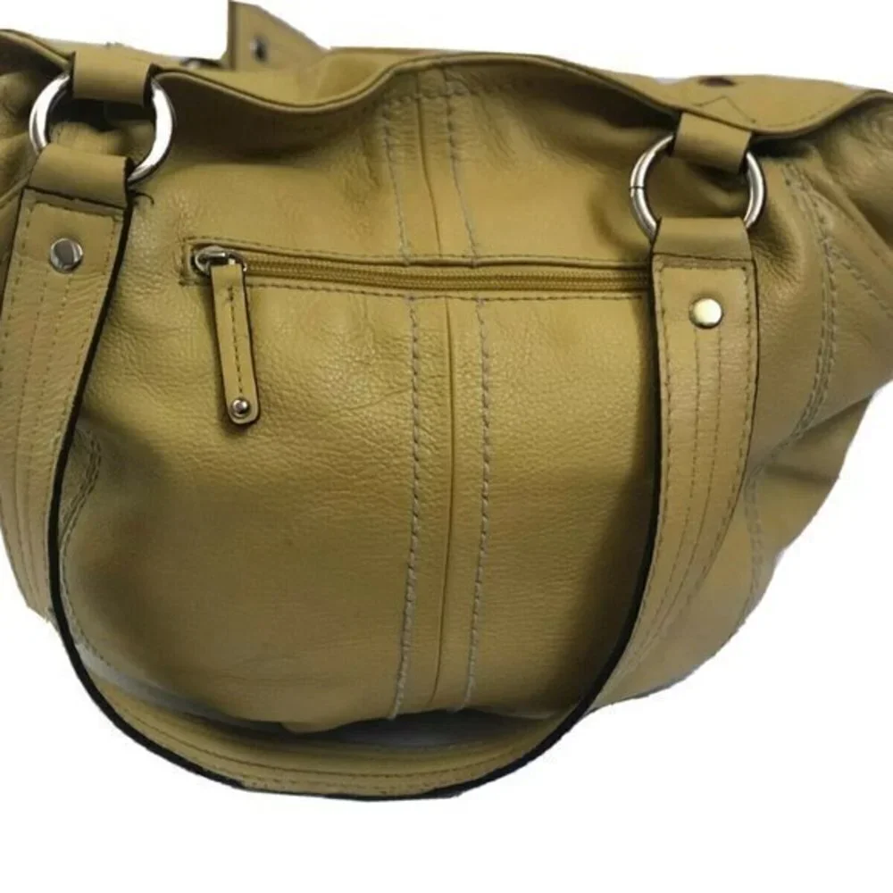 Tignanello Handbag Genuine Leather yellow Satchel